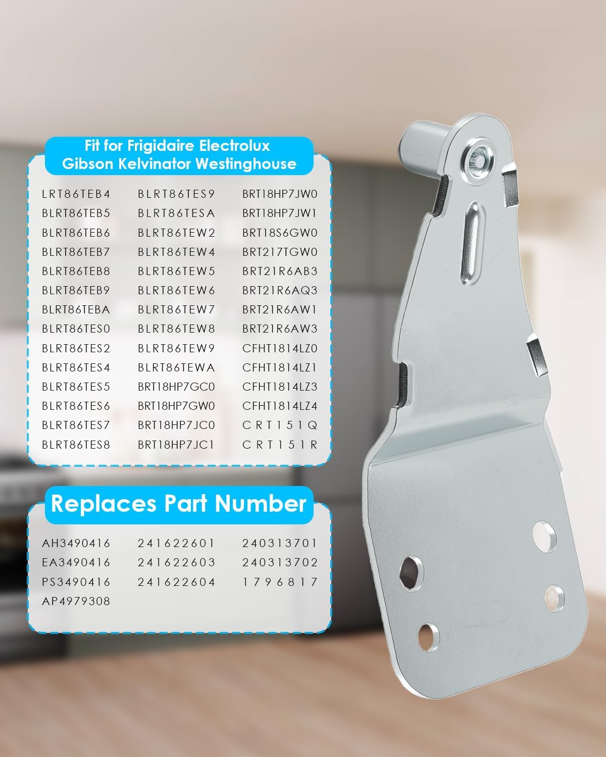 240313703 Refrigerator Door Hinge Bracket Compatible with Frigidaire Kenmore Electrolux, Durable Refrigerator Hinge Replaces 240313701 240313702 1796817