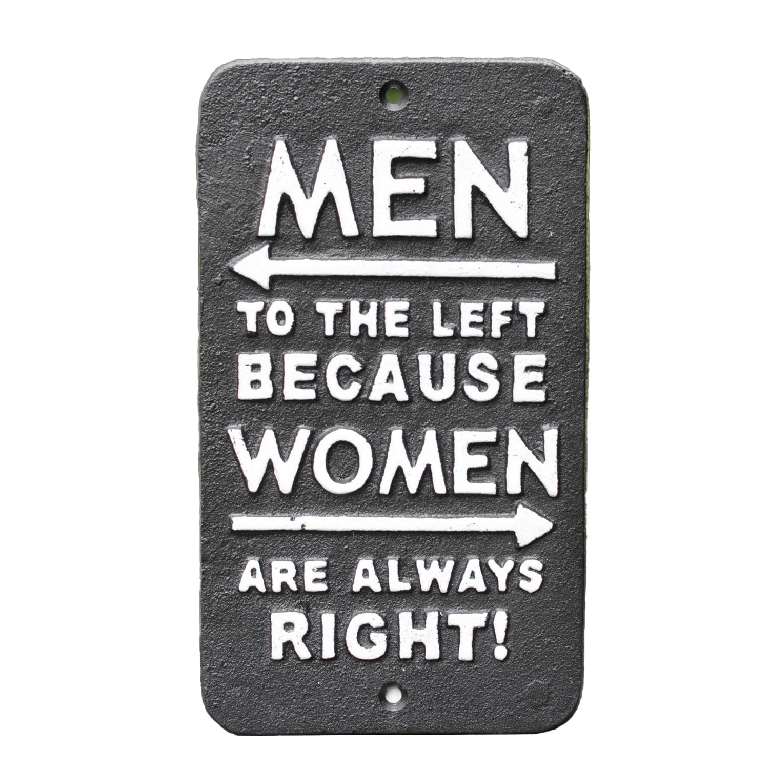 Darthome Women's Black Antique Cast Iron Wall Garden Gate Door Sign Plaque Always Right 21Cm