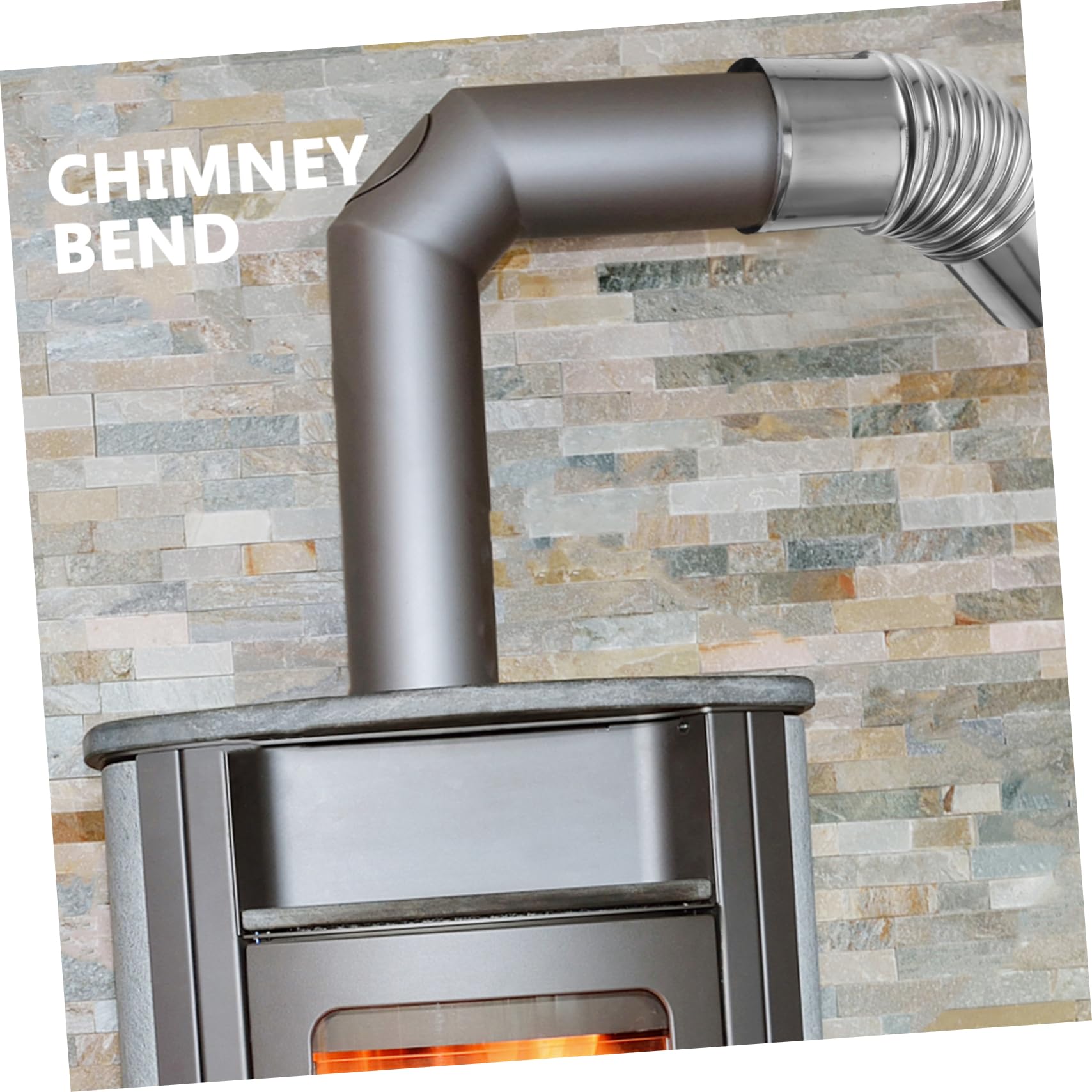 Coude de Cheminée en Acier Inoxydable 45° pour Chauffage de Camping Argenté