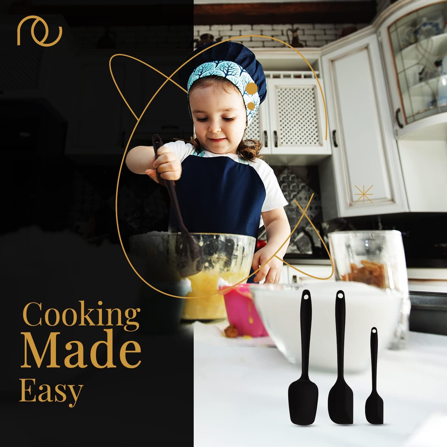 Frenchware Set of 3 Non-Stick Silicone Spatula for Cooking, Baking & Mixing 4