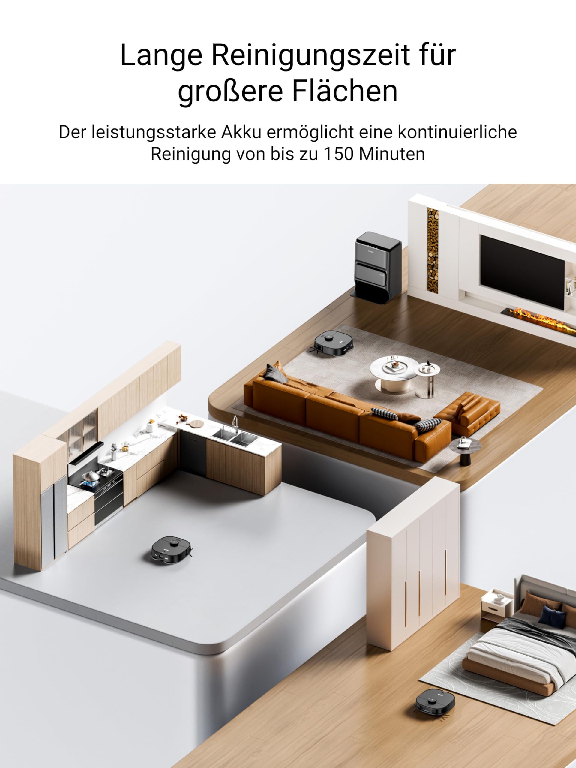 Eureka J12 Ultra Roboterstaubsauger mit Wischfunktion (Selbstentleerung, Wasch- und Trocknung), 5000Pa Saugkraft, Rotierende Wischfunktion, Dual-LiDAR Navigation, 3D KI-Hindernisvermeidung