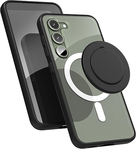 Encased Funda magnética para Samsung Galaxy S23 con agarre magnético (compatible con MagSafe) transparentenegro