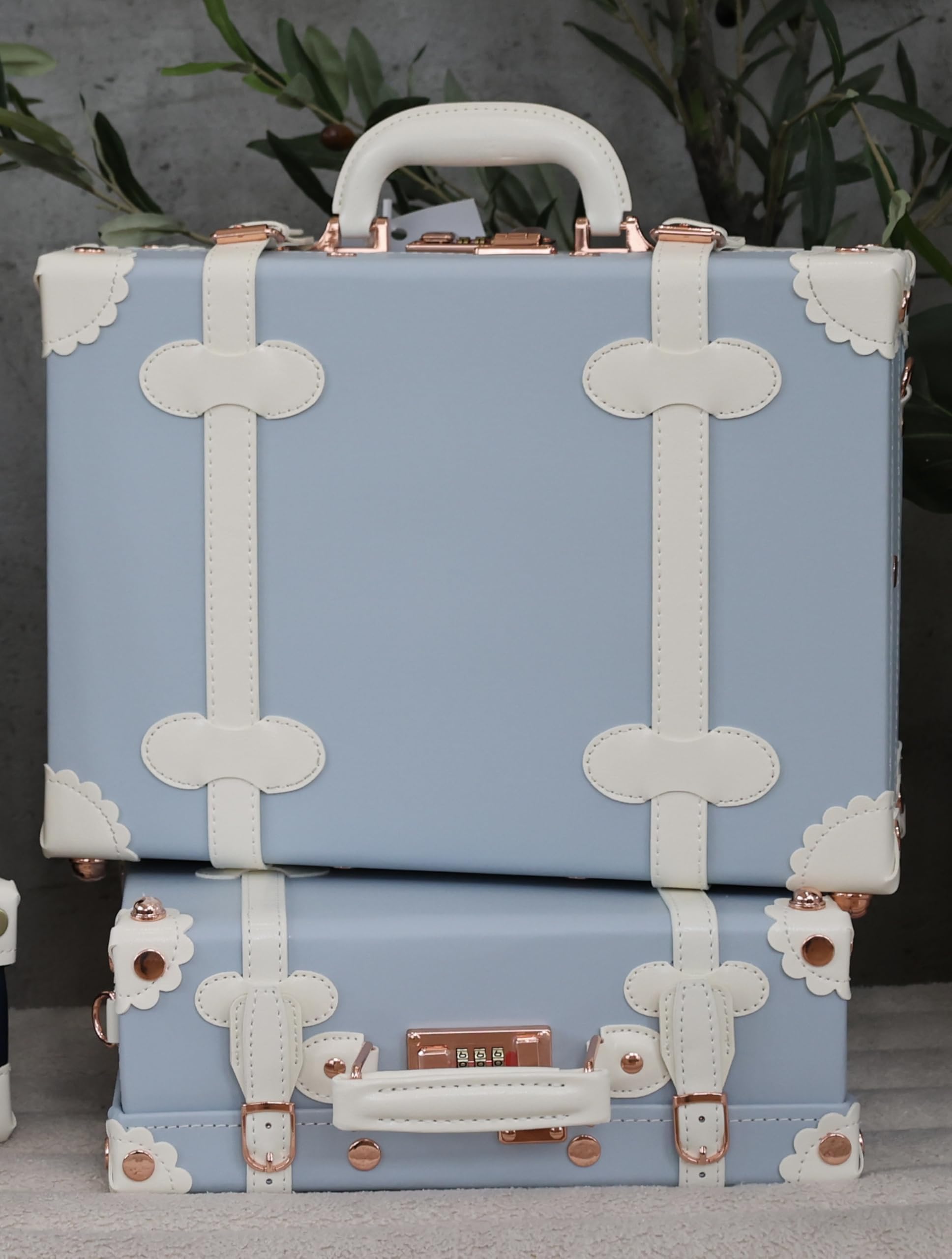 DAISY FIELDS Baby boy keepsake trunk. Azul & Marine Blue Collection. Keepsake suitcase. Designed in Spain (Azul, Petite)