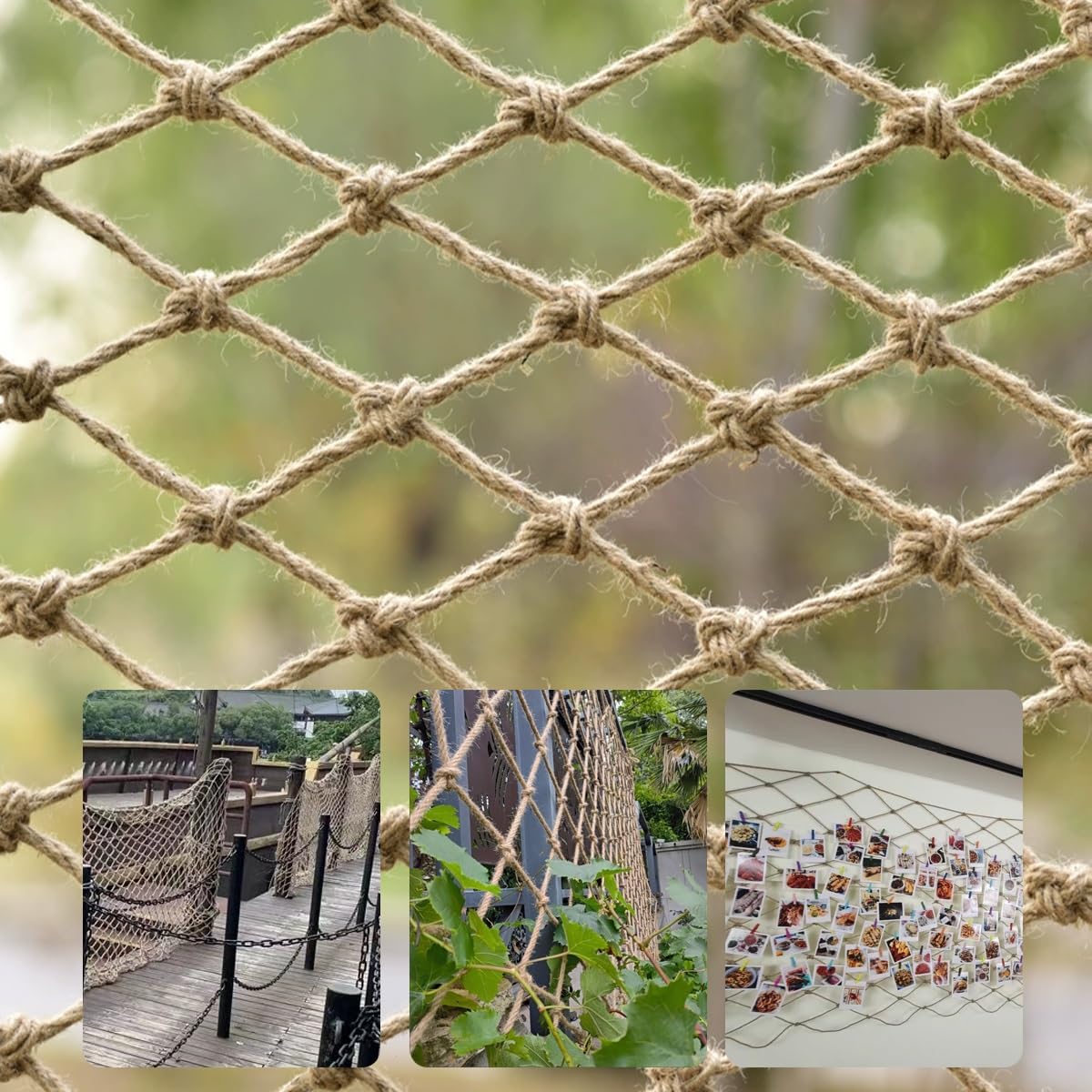 Kids Safety Protection Rope Net 4Mx10M - Playground, Balcony, Stairs, Indoor/Outdoor Use, Climbing Plant Netting, Decorative Wall Decor for Child Safety & Home Aesthetics
