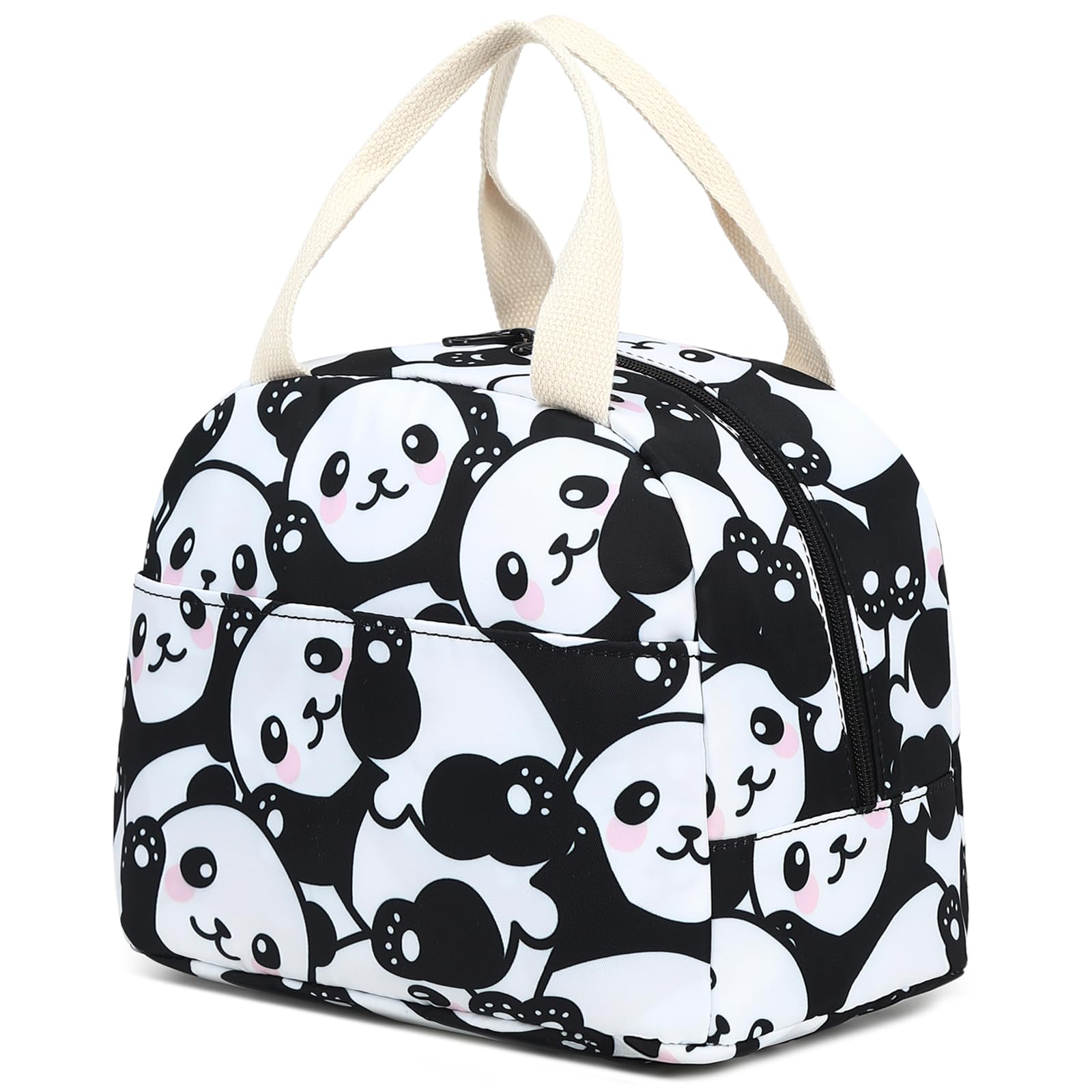 Panda Lunch Bag for Women Girls Insulated Lunch Tote Bags Reusable Lunch Box for Kids Adults School Work