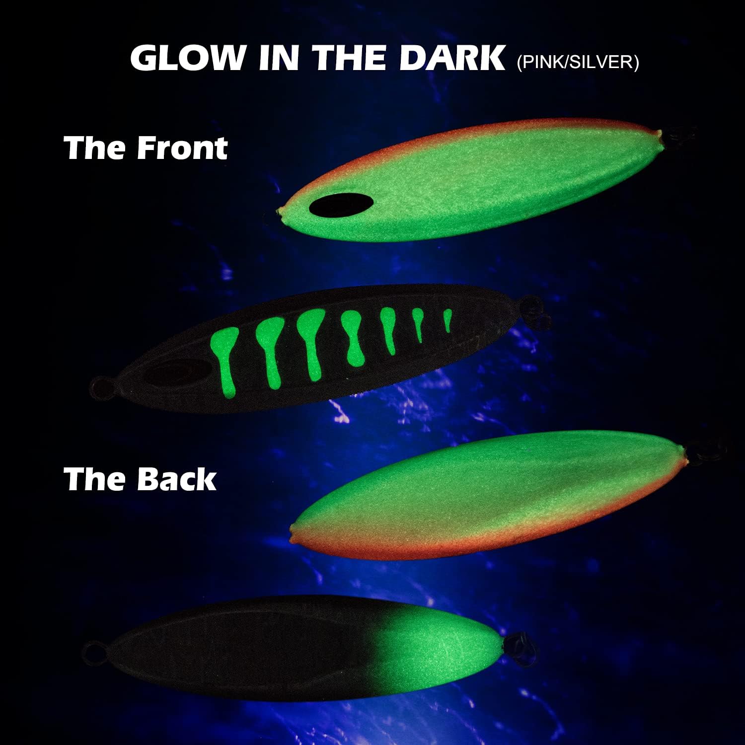 Goture Slow Flat Fall Jig Luminous Lead Vertical Jig Saltwater Artificial Lure Jig Fishing Lure with Two Assist Mustad Hook for Tuna Kingfish Bass Salmon : Sports & Outdoors