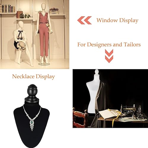 Miniatura 5 de DRDINGRUI Forma de vestido con soporte, cuerpo de maniquí femenino pinable con altura ajustable para coser y exhibir