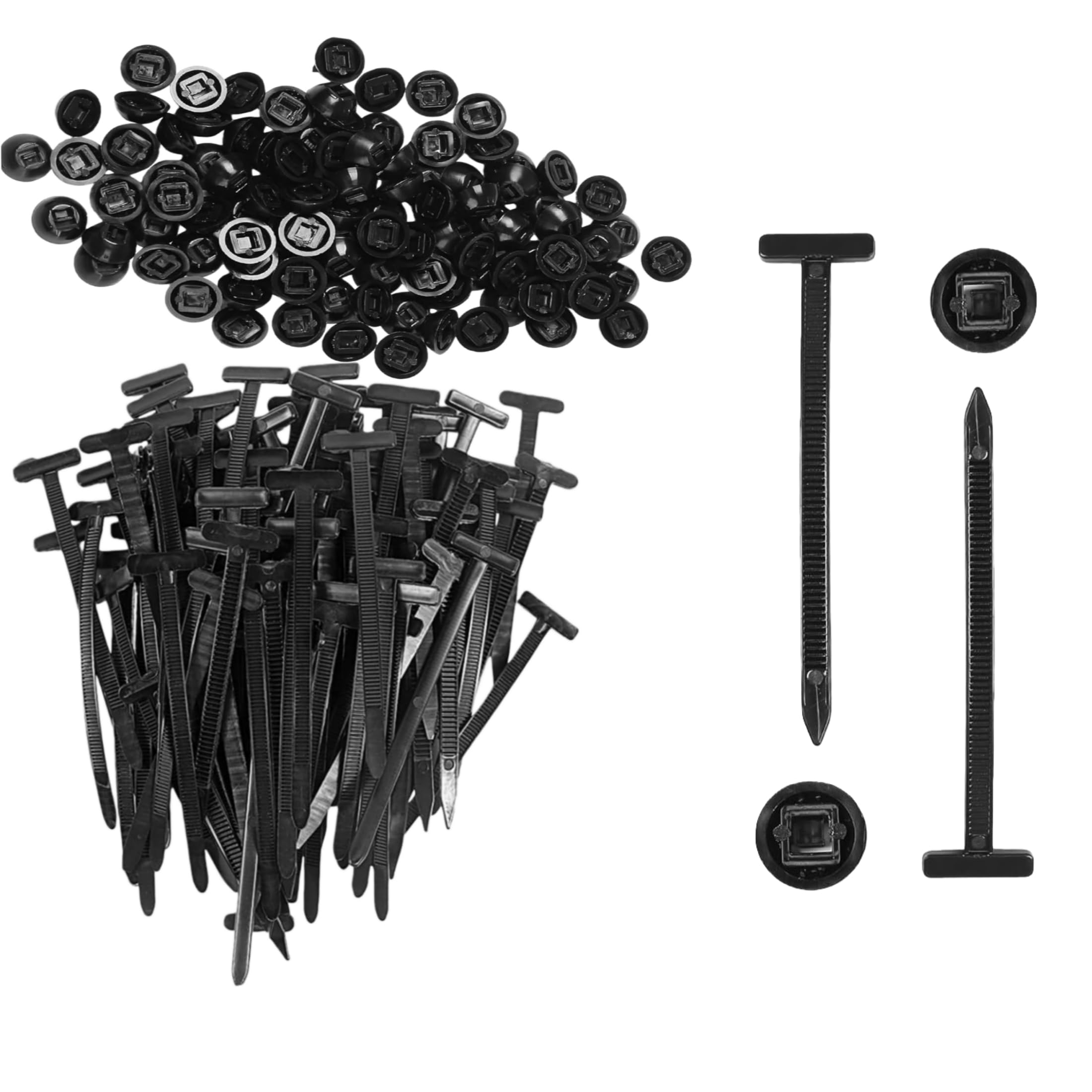Aocgdds Black Nylon Cable Tie Clips 120Pcs, Auto Fastener Clips