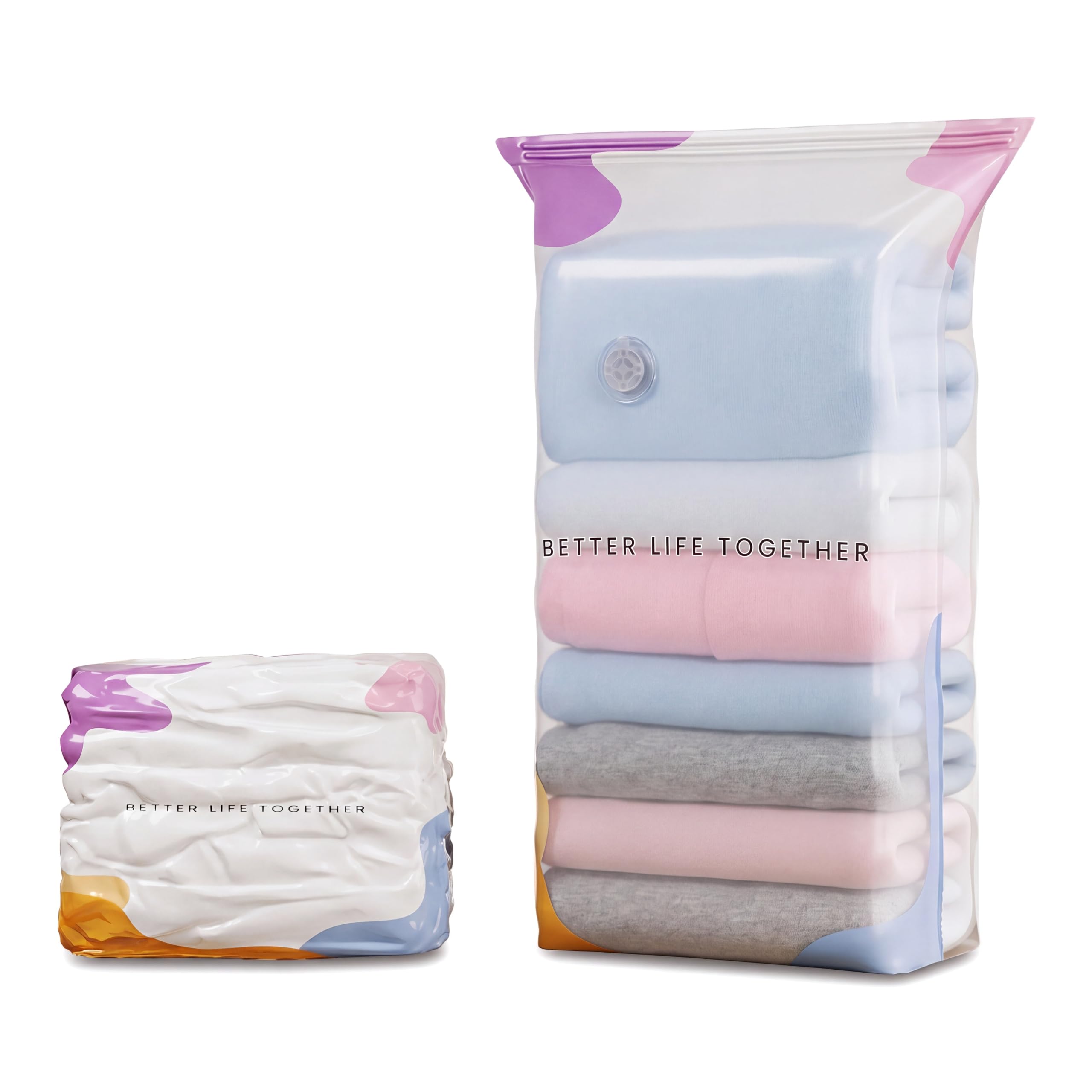 Zouwel 2 Pack Large No-Pump 3D Vacuum Storage Bags for Clothes(Medium)