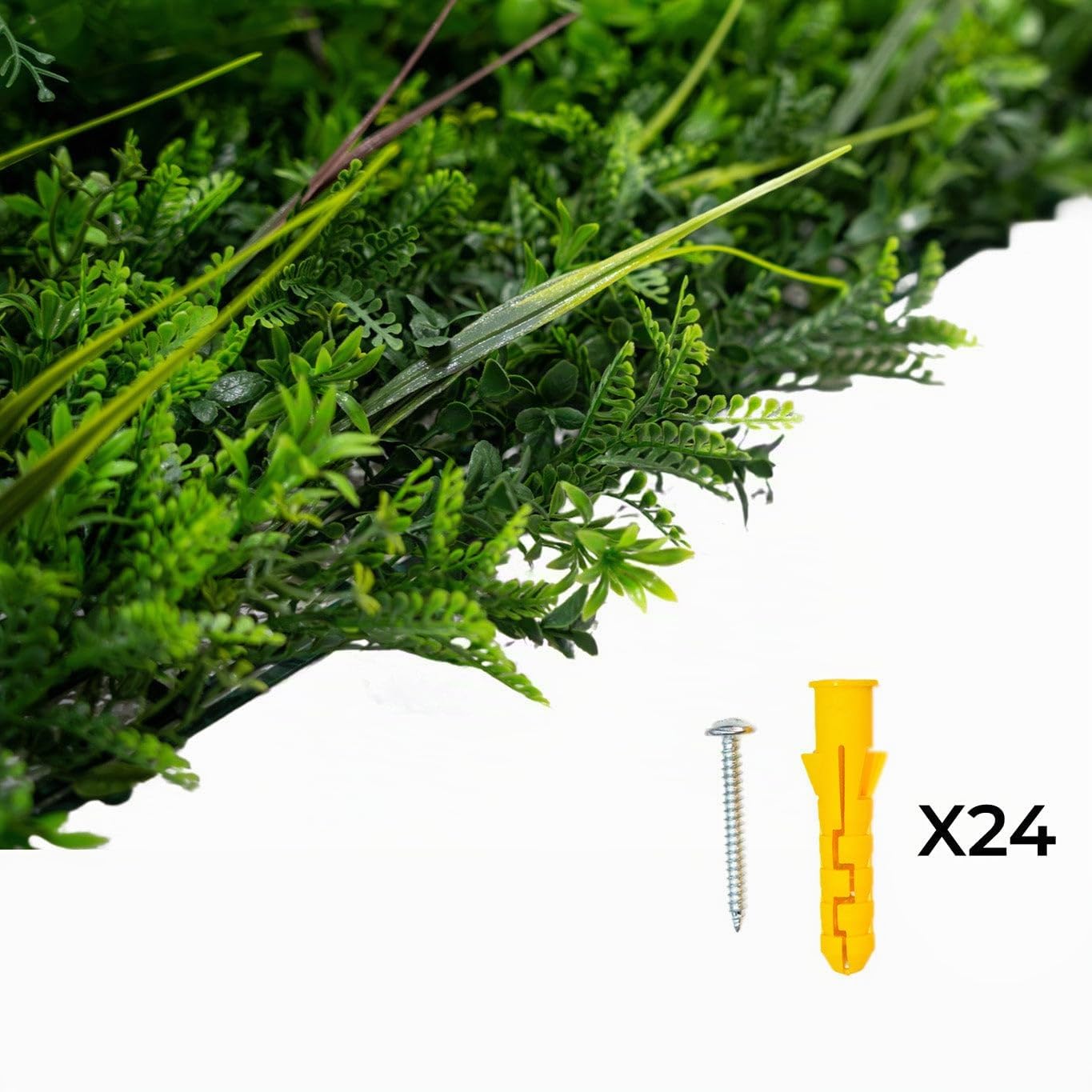 Parete con Piante Artificiali 50x150cm (2Pz) Alina Foliage Verde Realistico per Interni ed Esterni – Resistente agli Agenti Atmosferici e ai Raggi UV – Recinzione, Sfondo Decorativo – Fissaggi Inclusi