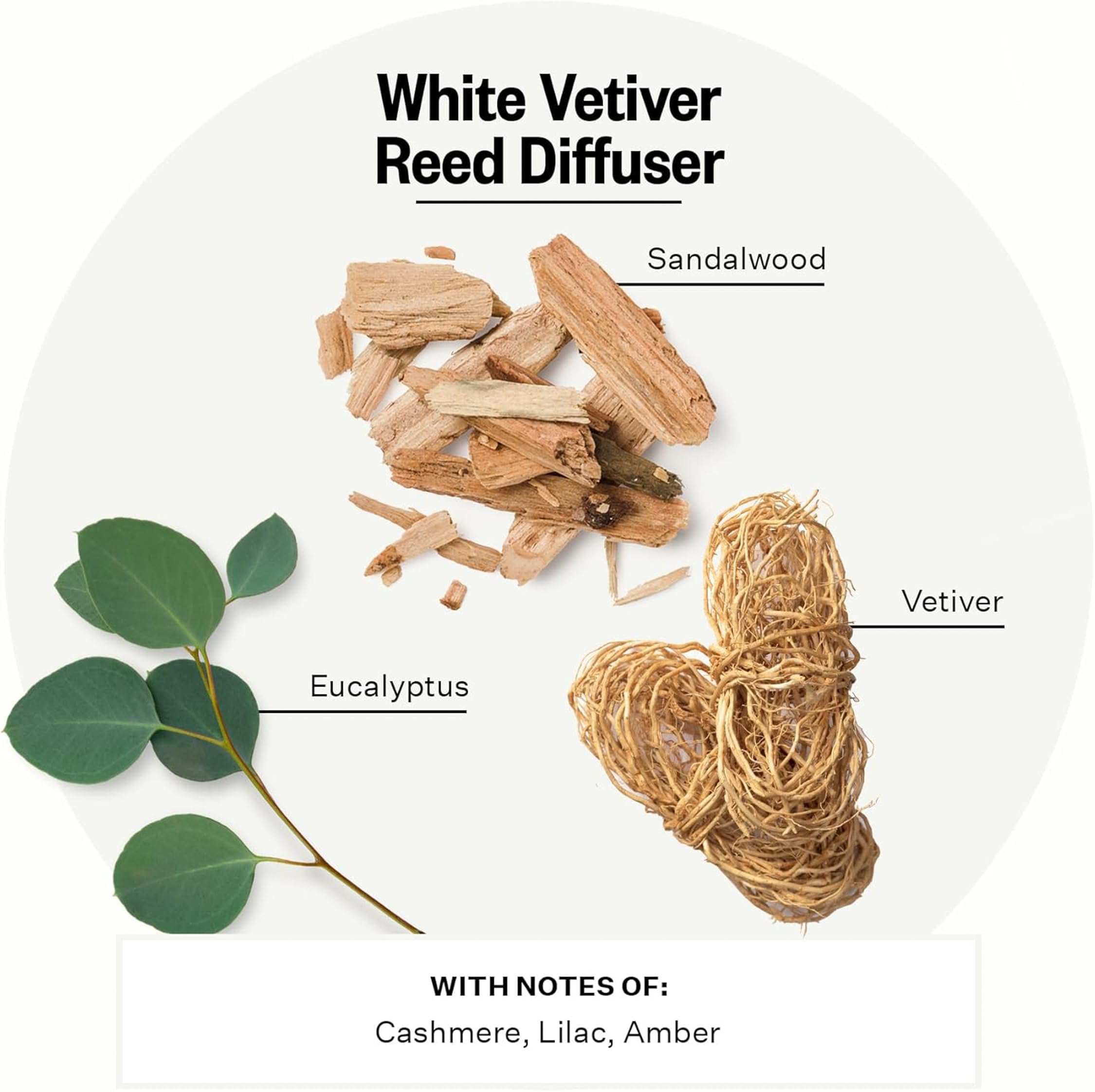 Apotheke Difusor de varillas de aceite perfumado de lujo para el hogar (vetiver blanco), juego de difusor de fragancia para el hogar con varillas