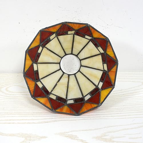 Miniatura 3 de Pantalla de lámpara barroca de repuesto solo de 6.8 pulgadas, estilo Tiffany, pantalla de cristal manchado, apertura para lámparas colgantes,