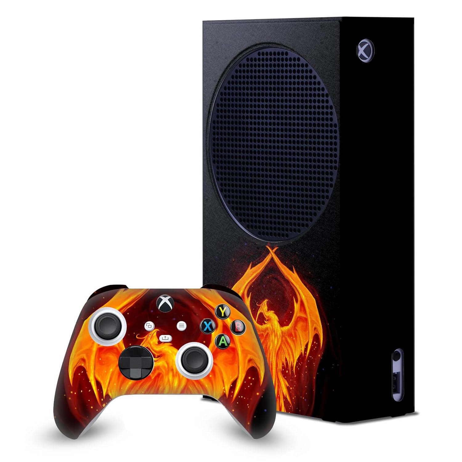 Head Case Designs Officially Licensed Christos Karapanos Dragon Phoenix Art Mix Game Console Wrap and Game Controller Skin Bundle Compatible With Xbox Series S Console & Controller Bundle