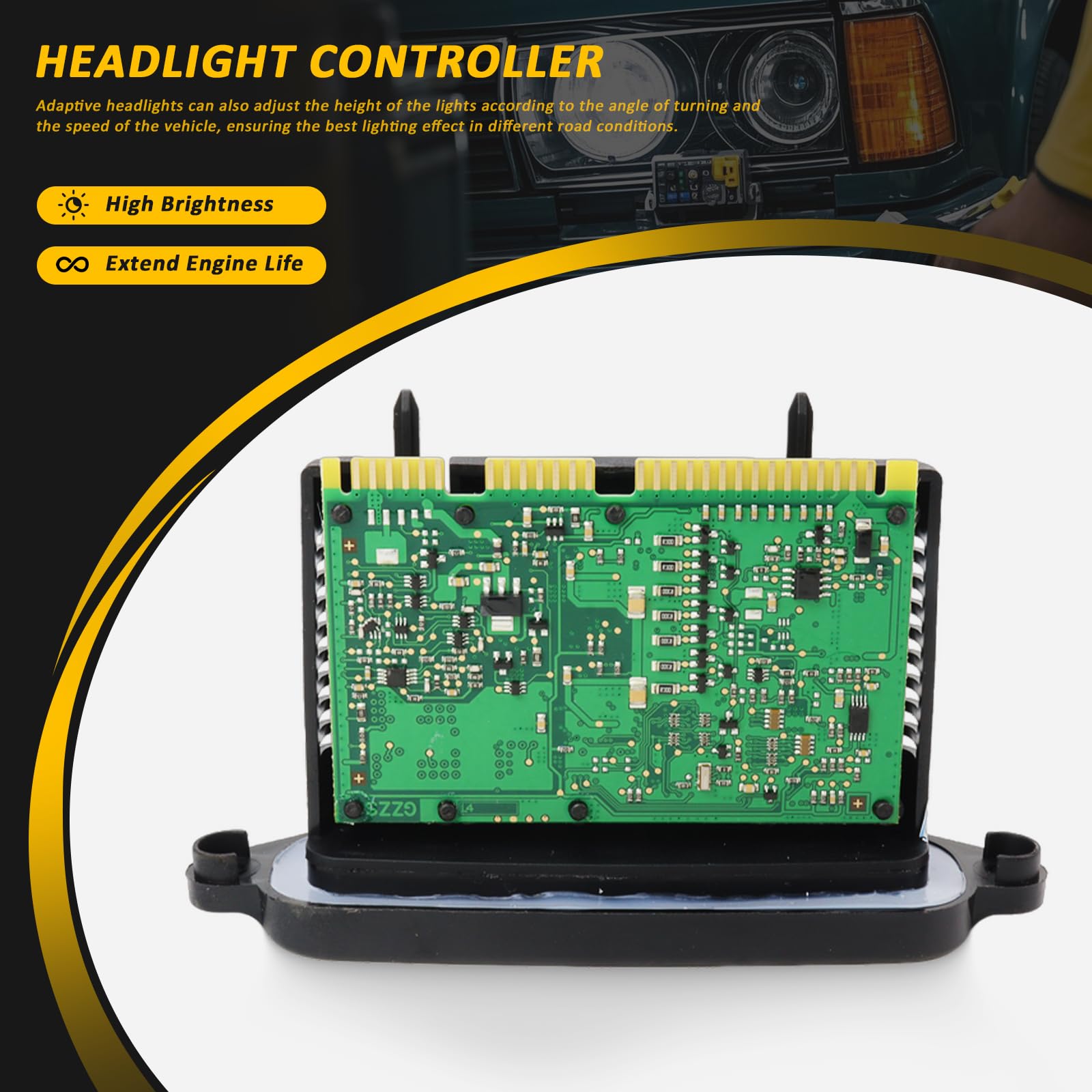 Hella 165mm Rectangular E-Code Conversion Headlight Kit with Standard 100/55W H4 Bulbs