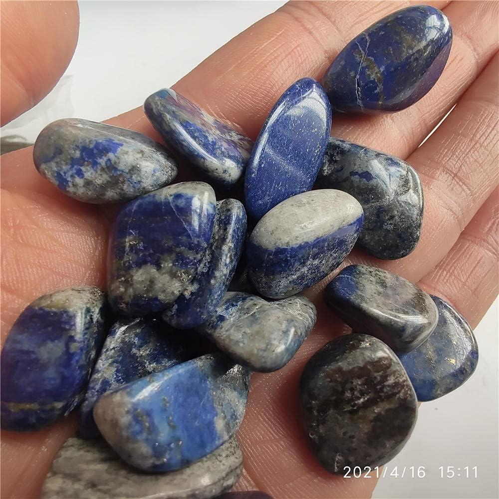 QJZM Natural Lapis Lazuli Gravel Crystal Original Stone Granule Fish Tank Flower Landscaping Decoration Mineral Stone Stone-Blue_10-20mm