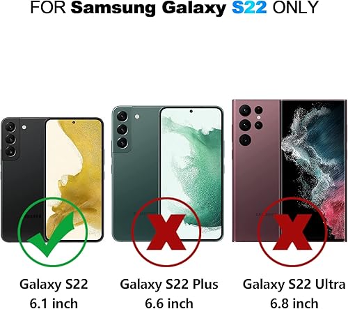 Miniatura 7 de Nvollnoe Funda para Samsung S22 con tarjetero 5G 6.1 pulgadas delgada de doble capa resistente protectora para Galaxy S22 Funda con ranura para