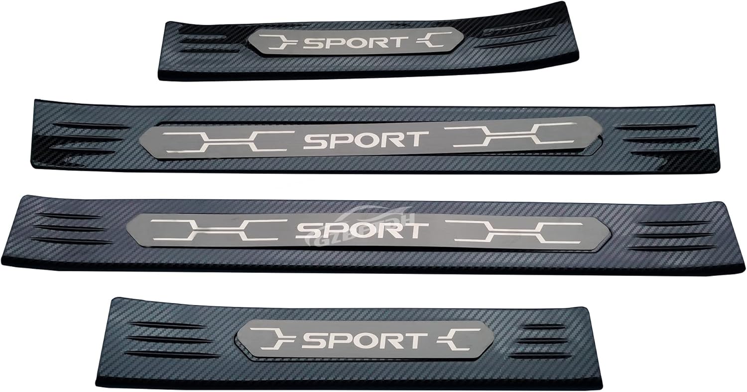 Car Accessories Door Sill Protector, for Toyota RAV4 Kick Panels Threshold Guard Scuff Plate, Auto Steel Door Entry Guard 2020 2021 2022 (Sport-Black-2)