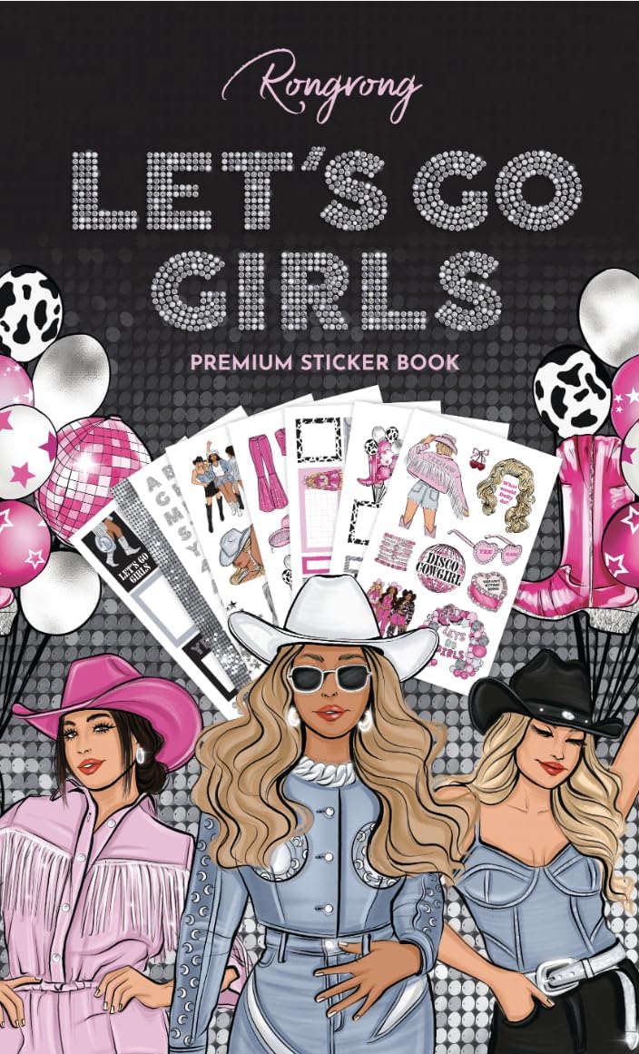Rongrong Let's Go Girl Planner Stickers Book for Planners, Calendars and Journals – Aesthetic Premium Quality Stickers – Scrapbook Accessories – 24 Pages