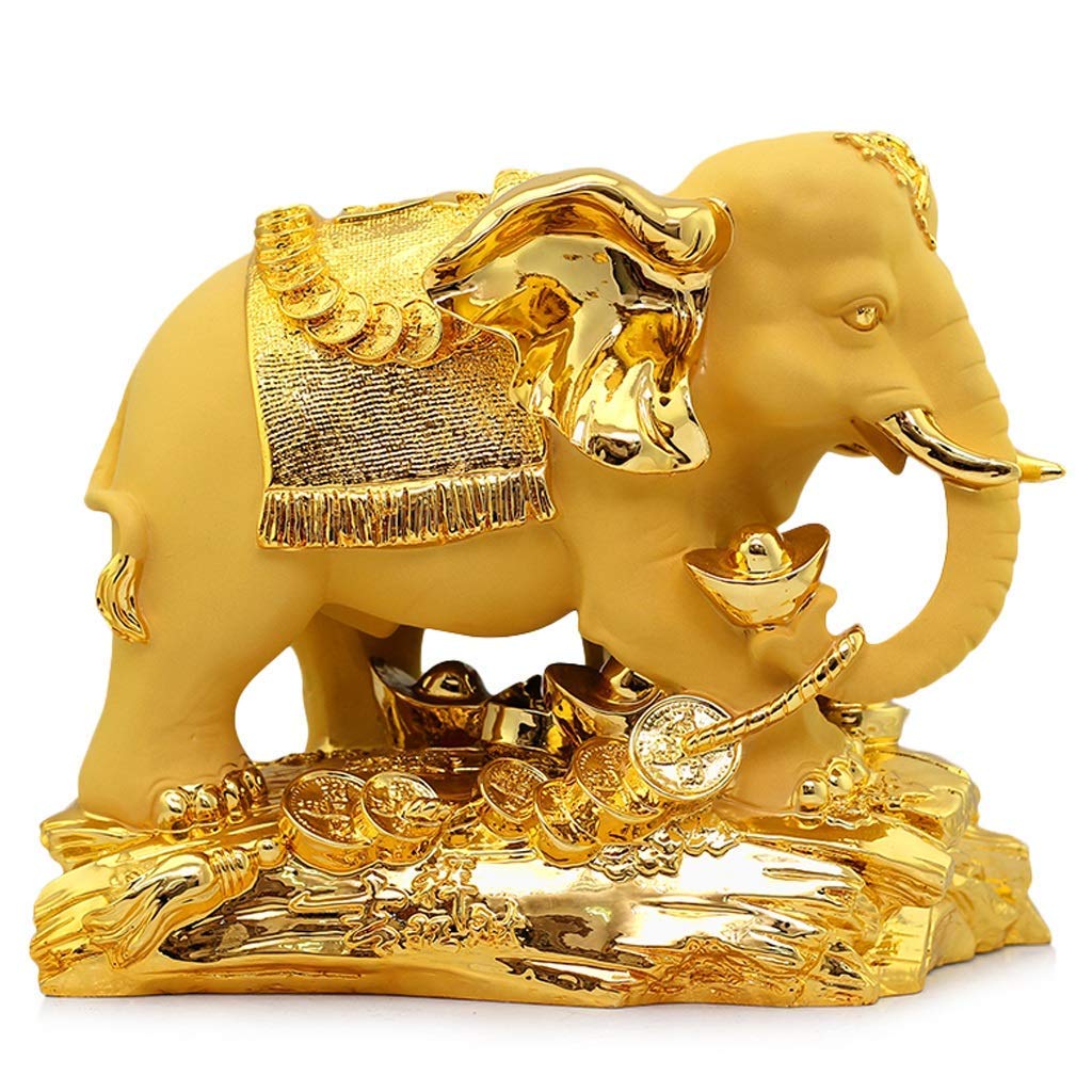Figuras de Elefante de la Suerte, decoración de Apertura de Regalo, decoración Artesanal, decoración de Regalo para Suerte y Riqueza, hogar u Oficina, estatuas, Escultura de
