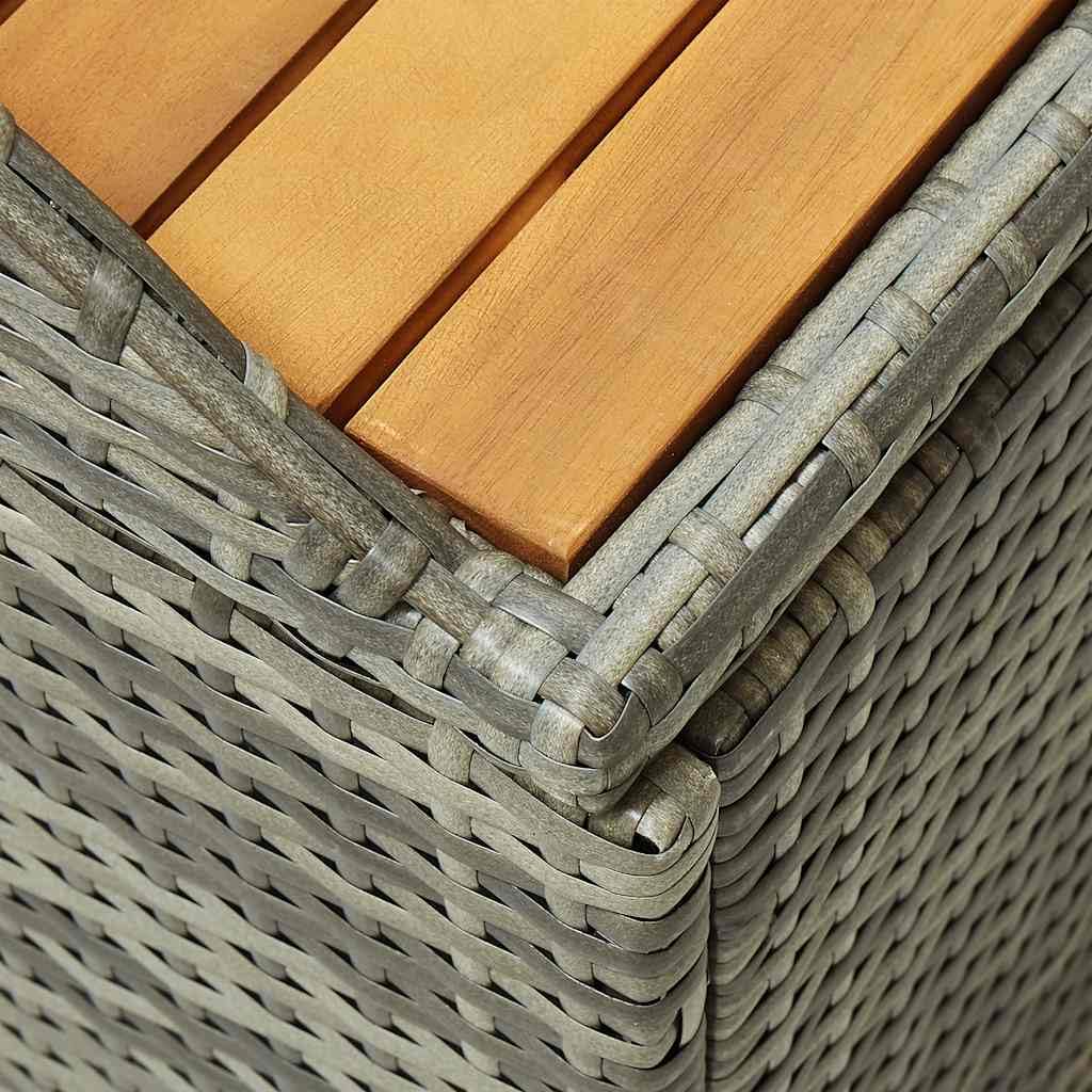 vidaXL Ławka ogrodowa ze schowkiem, 120 cm, polirattan, szara