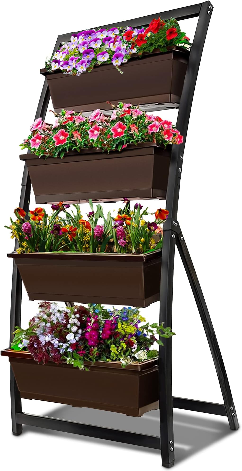 6-Ft Raised Garden Bed - Vertical Garden Freestanding Elevated Planter with 4 Container Boxes - Good for Patio or Balcony Indoor and Outdoor - Perfect to Grow Vegetables Herbs Flowers