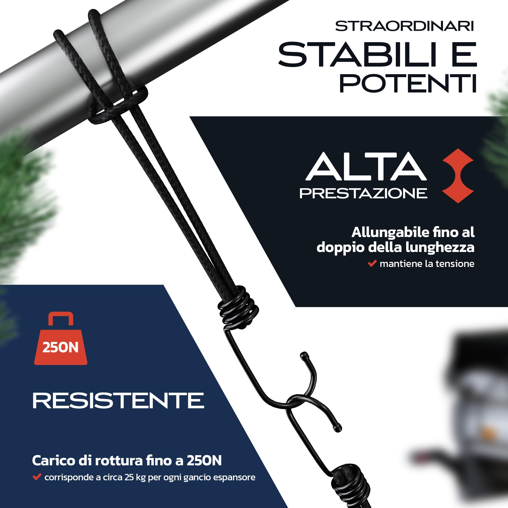 10 Pezzi Elastici Tenditori Da 60 Cm - Espansori In Gomma - Foto 2