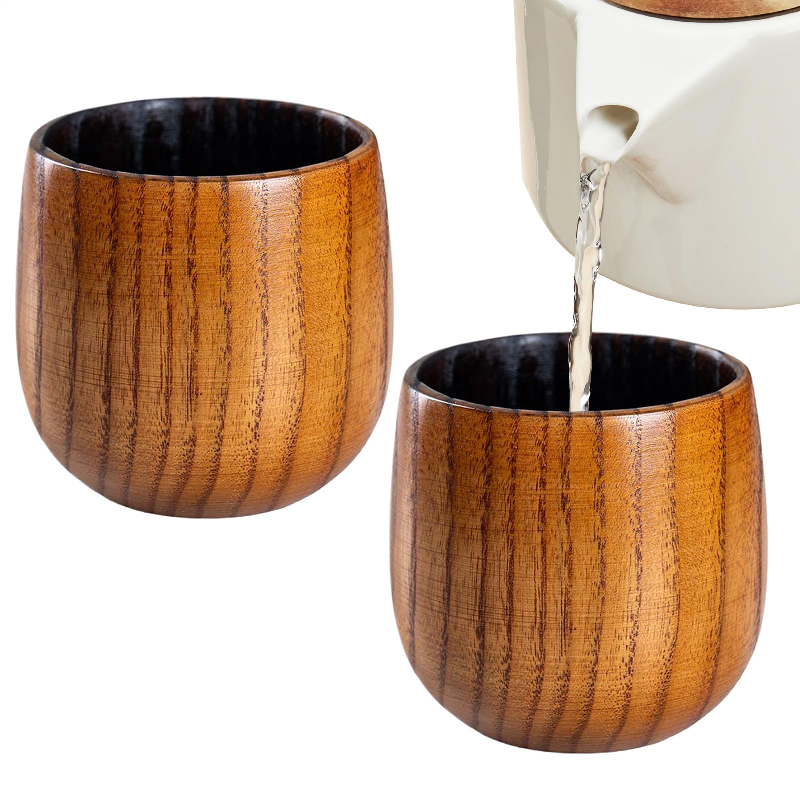Vasos para whisky de madera copa de estilo antiguo pack de 2 tazas decorativas