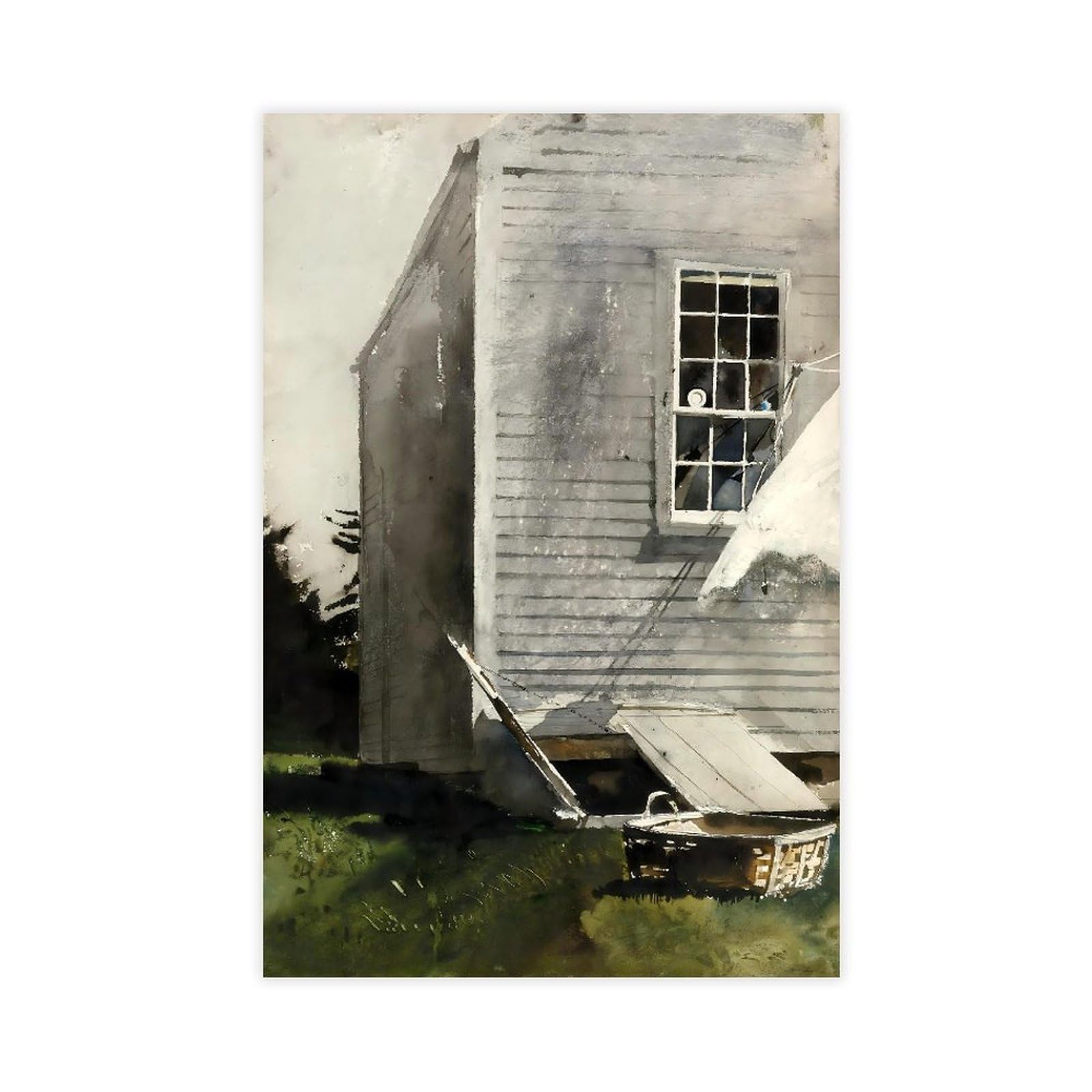 WCYB Wash Basket(watercolor) by Andrew Wyeth Posters Prints Canvas Deco Paintings Wall Art Unframe 20" L X 30" W