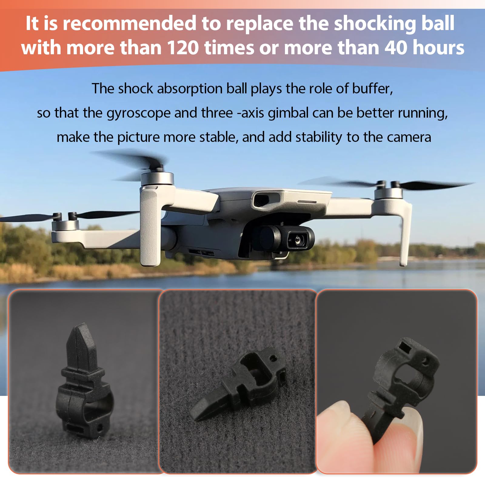gleitgel silikonbasis dm 4-Pack Gimbal Shock Absorption Rubber Dampers For DJI Mini 5 Pro main image 1
