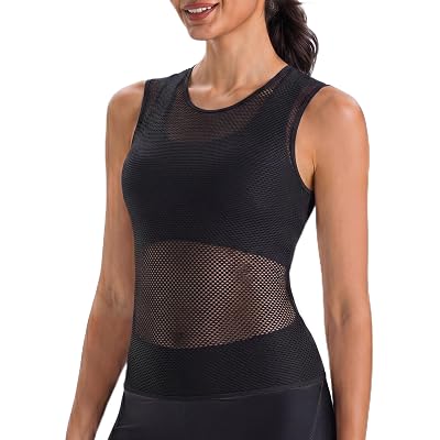 qualidyne Women’s Sleeveless Cycling Base Layer, Breathable Quick-Dry Bike Undershirt Tank for Under Jersey, Road MTB Indoor Trainer