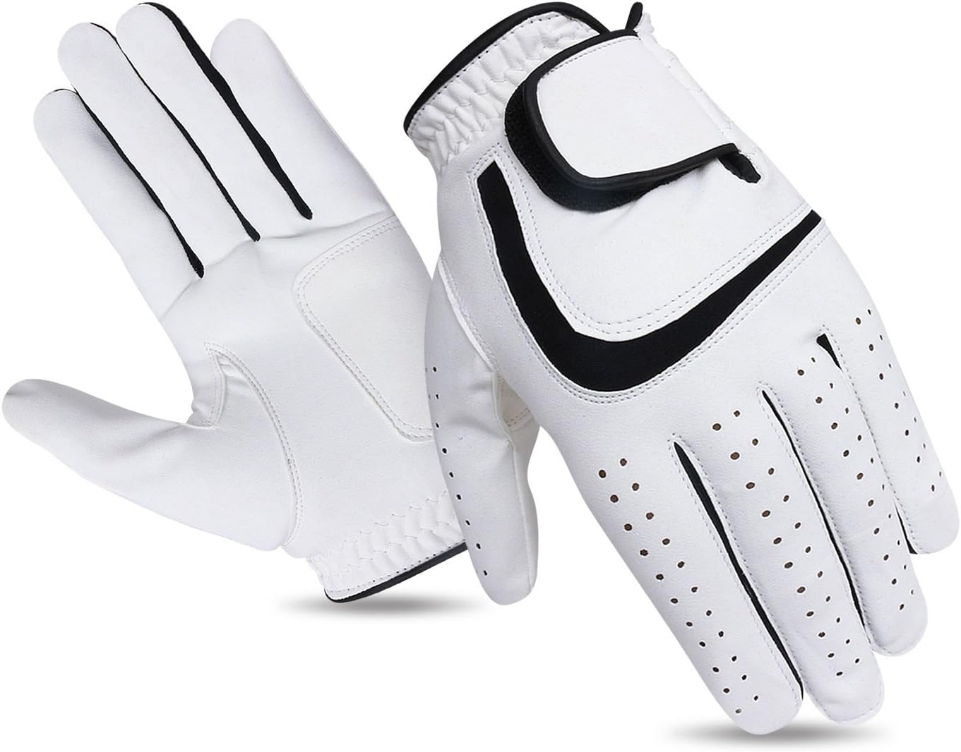 Set of 3 all weather synthetic or 100% Cabretta leather gloves - Choose material and size