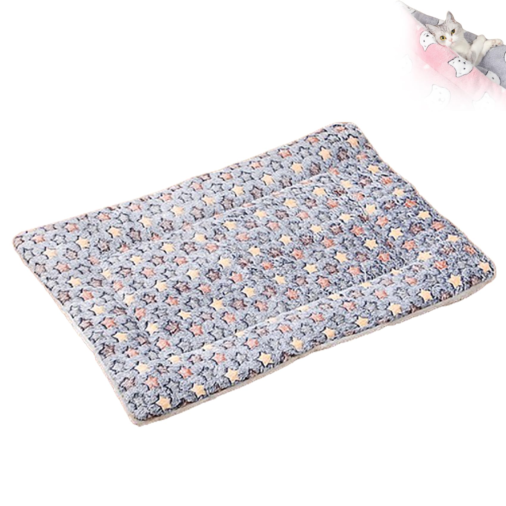 WEJDYKG Cosy Calming Cat Blanket, Cozy Calming Cat Blanket, Calming Blanket for Cats, Cozy Kitty Bed for Indoor Cats Calming Thick for Anxiety and Stress (XX-Large,A)