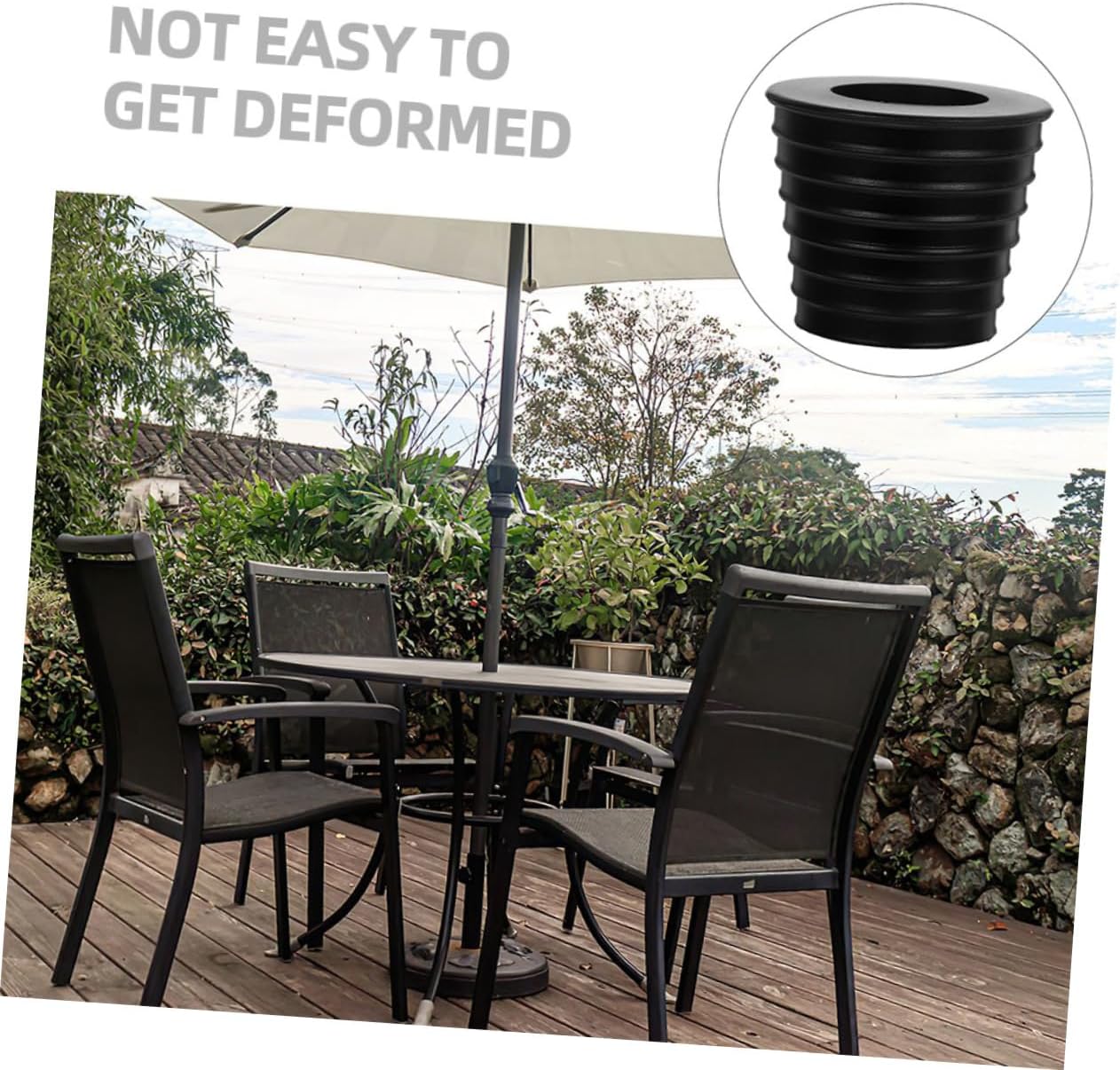 POPETPOP 10 Sets Parasol Hole Ring Cap Easy Install Table Umbrella Cone Wedge Plug for Patio