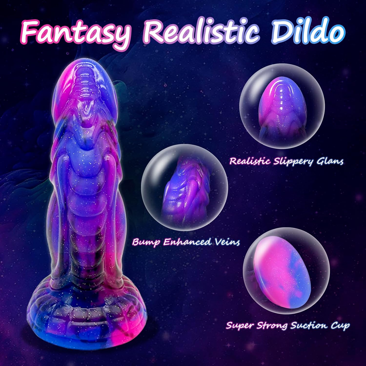 Sex Toy Monster Realistic Dildos, Anal Dildo 7.5" Thick Tentacle with Strong Suction Cup, Colorful G Spot Anal Plug Prostate Massager for Hands-Free Play, Adult Sex Toys for Women Men Couples, SkyBlue