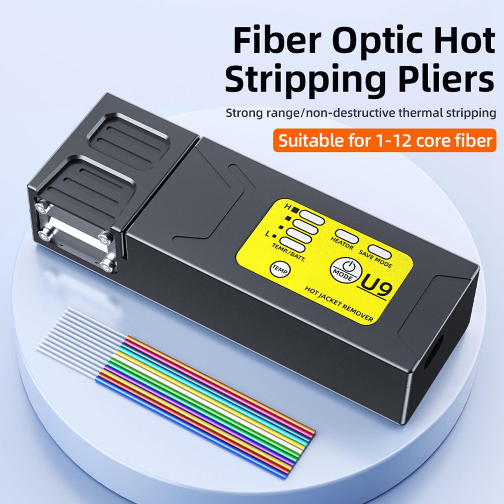 2X Szczypce do Zdejmowania Izolacji Termicznej U9 Fiber, Podgrzewane, Optyczne, do Cięcia, do Zdejmowania Izolacji z Włókien Światłowodowych, Narzędzie do Łączenia Kabli