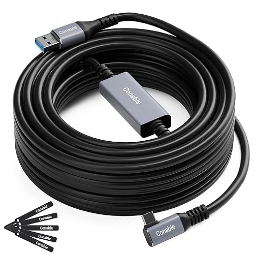 Cable de enlace de repetidor activo de 25 pies compatible con auriculares Oculus Quest 2 VR y PC para juegos amplificador de señal integrado y chip