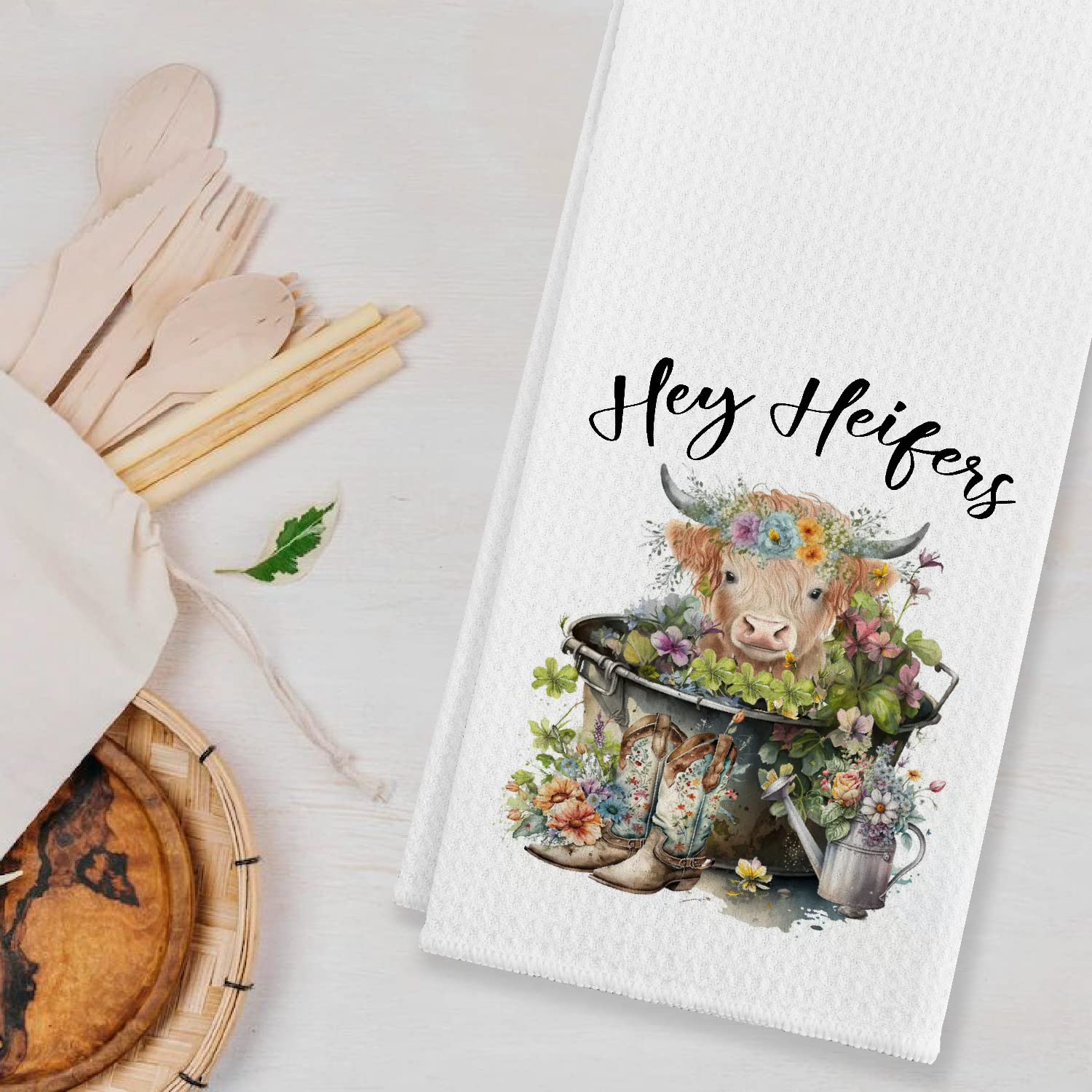 Tegeme Küchentücher Mit Wildblumen-Muster – 2er Set, 40x60 Cm, Mikrofaser, Für Küche & Als Geschenk