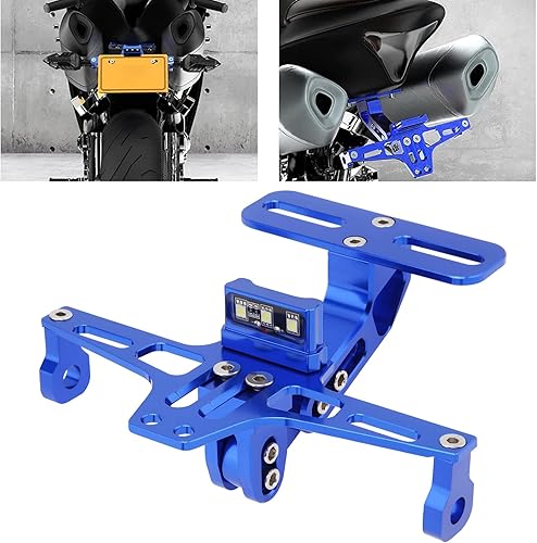 Miniatura 4 de Windance Soporte de placa de matrícula de motocicleta, kit de eliminador de guardabarros ajustable universal, soporte de aluminio CNC con luz LED