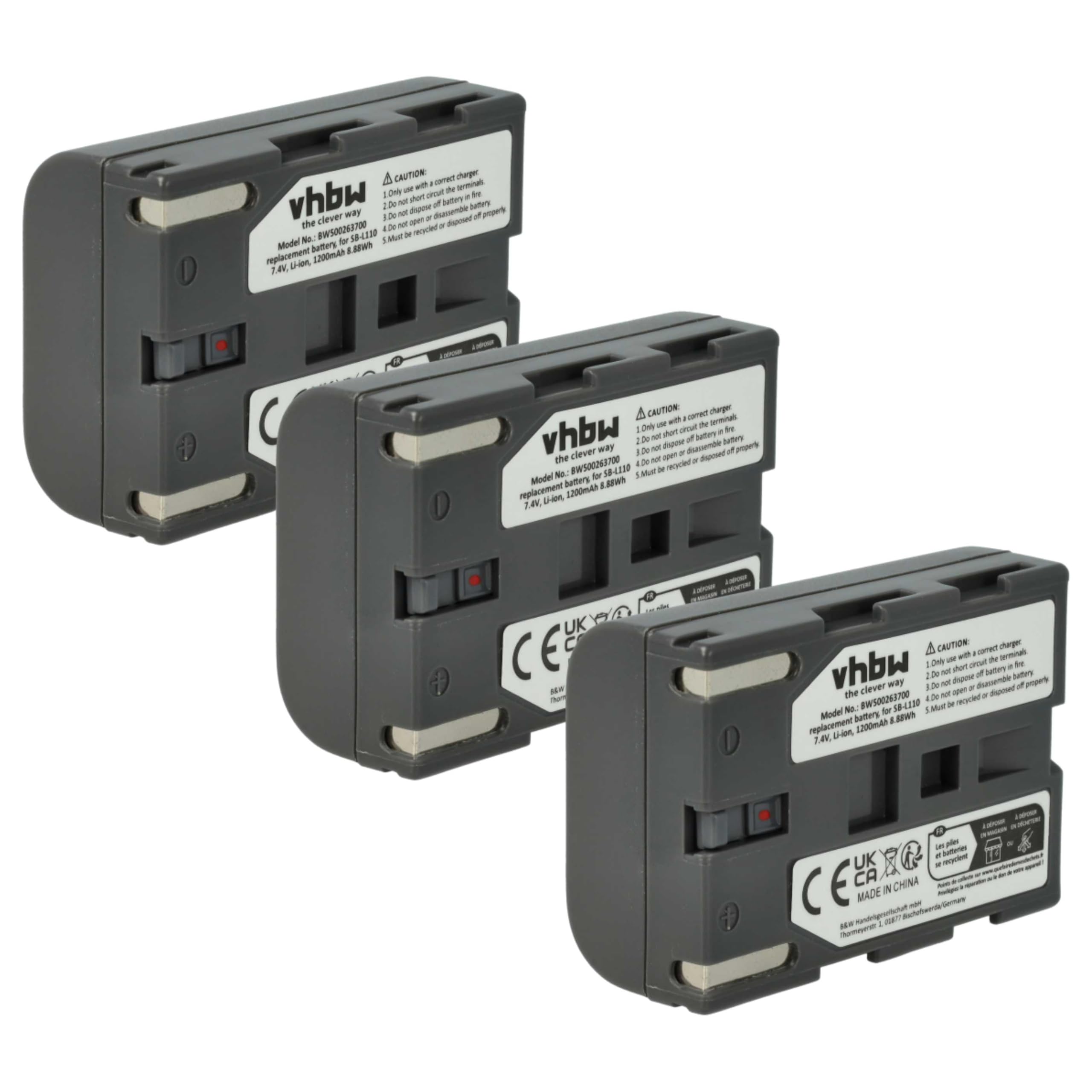 vhbw 3X Batterie Remplacement pour Samsung SB-L110