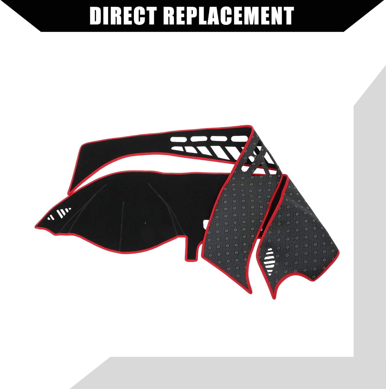 Dash Cover for Audi A3 2014-2020 / Center Console Dashboard Cover/Non-Slip/Polyester / 1 Pcs Black Red