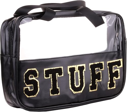 CRUOXIBB Bolsa de almacenamiento de artĂculos de aseo personal de viaje grande de PVC transparente y piel sintĂ©tica, bolsa organizadora de CRUOXIBB Bolsa de almacenamiento de artĂculos de aseo personal de viaje grande de PVC transparente y piel sintĂ©tica, bolsa organizadora de