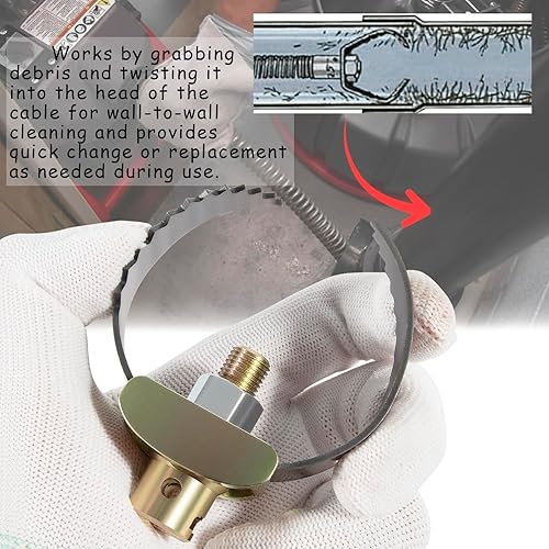 Miniatura 4 de 52817 2-12" T-231 - Cortador en C resistente, herramienta de limpieza de drenaje, compatible con máquinas de fregadero RIDGID K-40 y K-45, máquinas