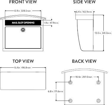 Architectural Mailboxes Dal Rae Locking Wall Mount Mailbox, White, Medium