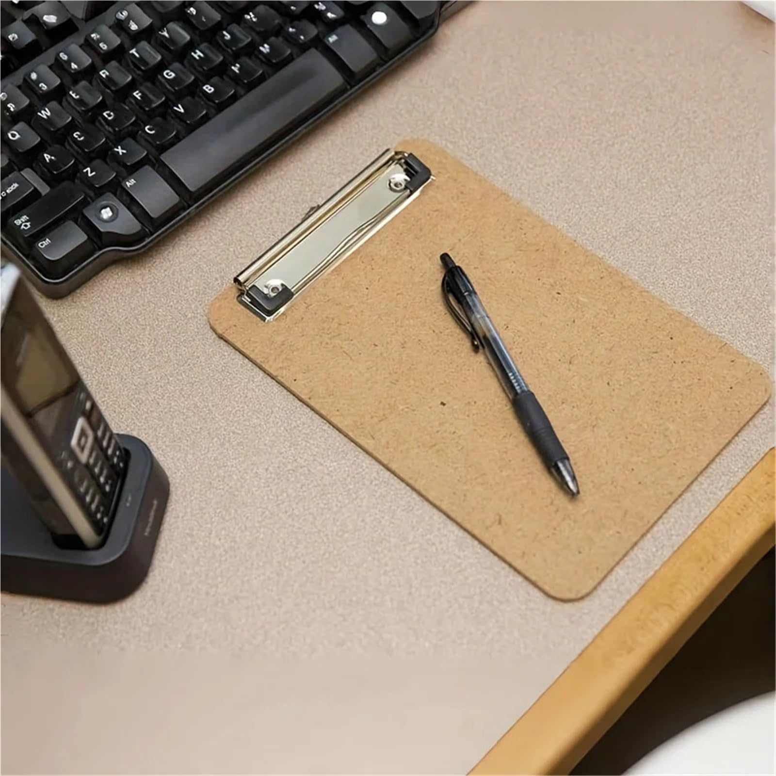 Mini portablocco in fibra di legno con clip sottili, 8 pezzi, per ufficio, insegnanti, classe, scuola, ufficio
