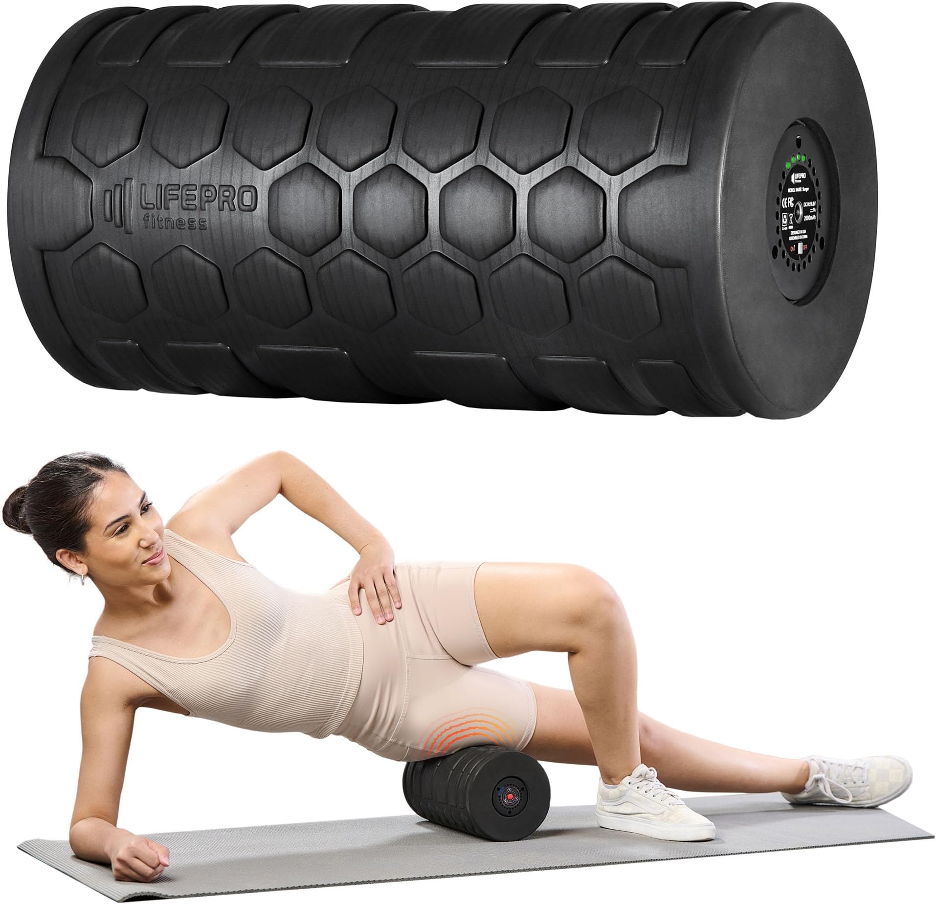 LifePro 4 Speed Vibrating Foam Roller for Physical Therapy & Exercise - High-Intensity Vibrating Roller for Muscle Recovery & Pliability Training - Back Roller for Deep & Gentle Trigger Point Therapy