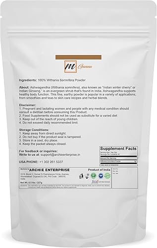 Miniatura 2 de mGanna AshwagandhaWithania Somnifera en polvo 100% natural, 227 GMS  0.5 libras