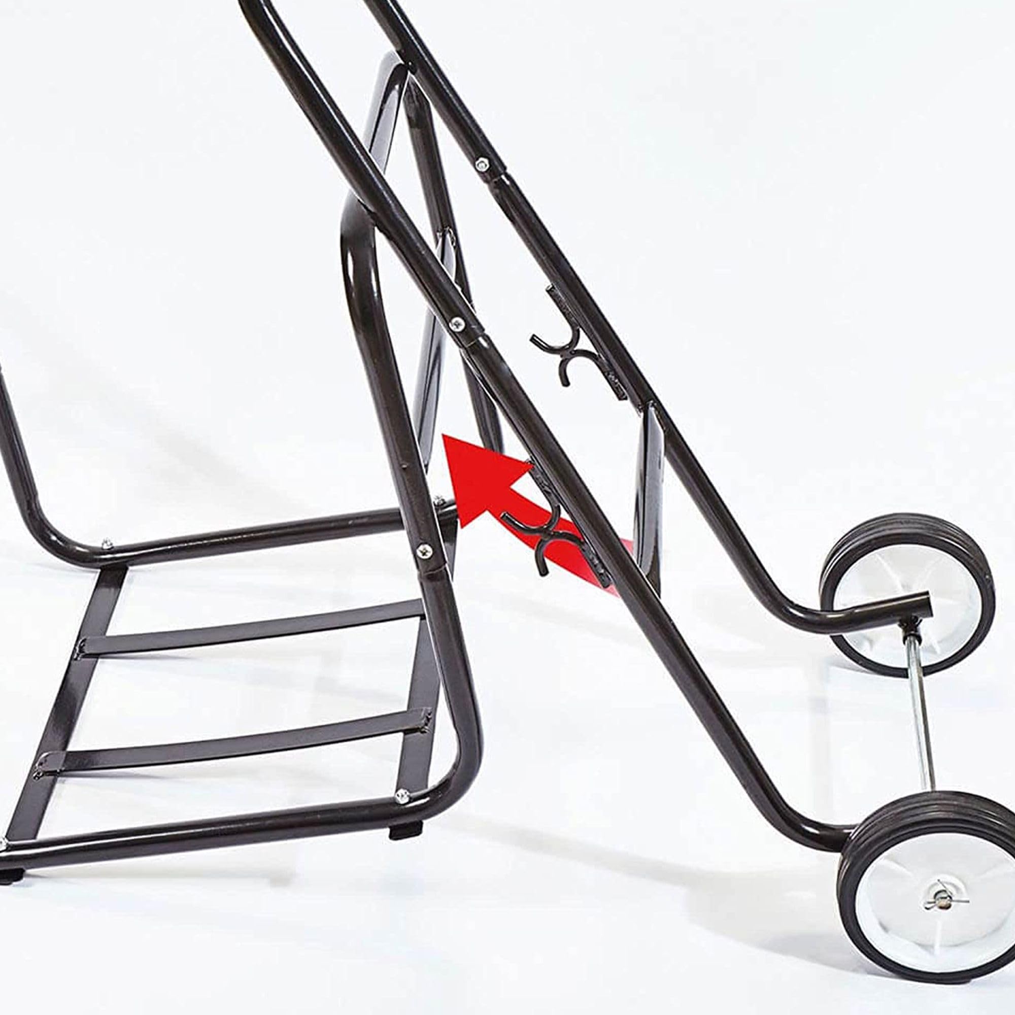 FISHTEC Chariot à Bûches en Métal - Porte bûches Amovible - Chariot à Bois - Diable Transport Bois Chauffage - Pneus en Caoutchouc - Charge Maximale 50 kg
