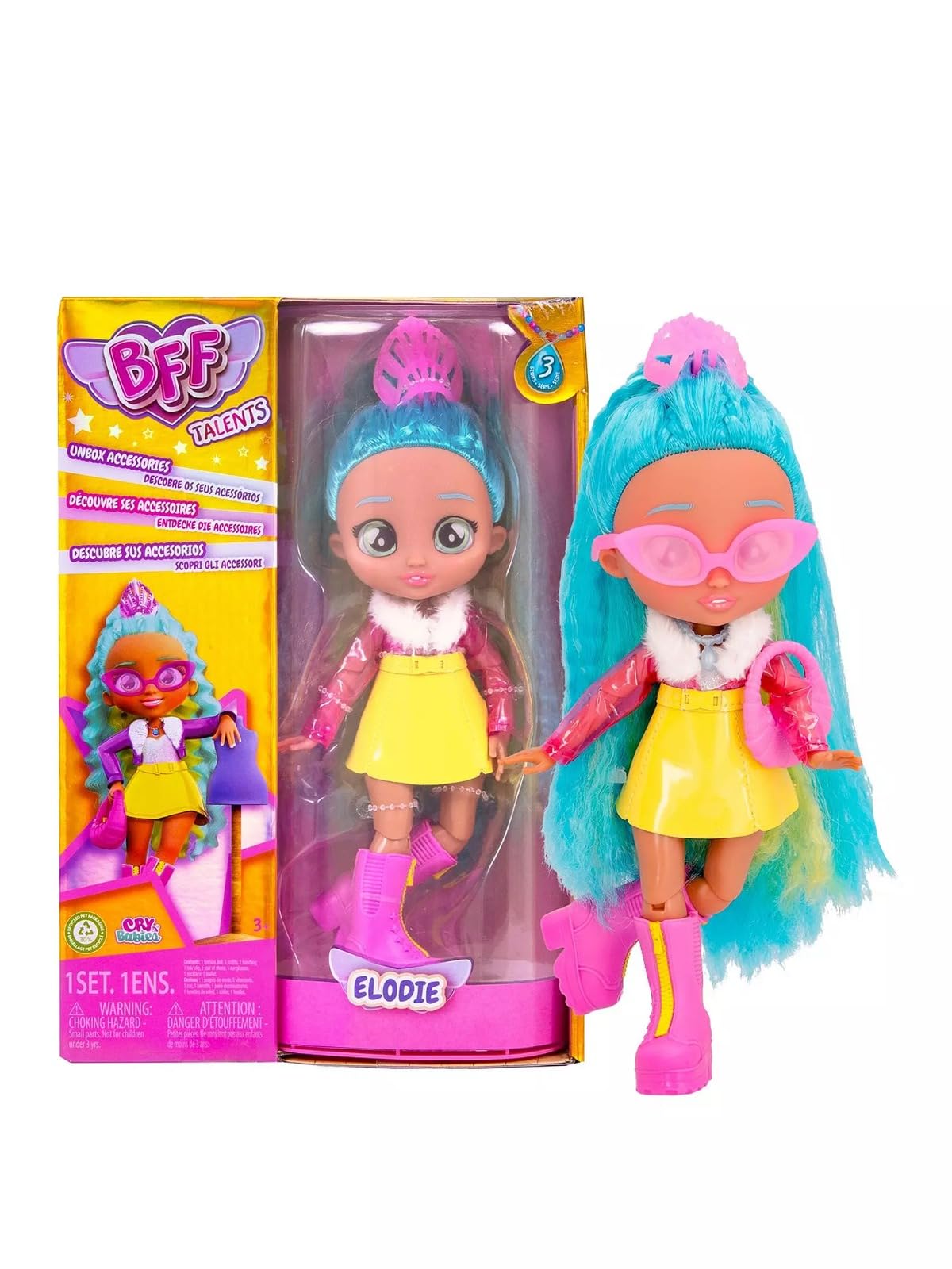 Knick Knack BFF Doll for Fashion Toy with 9+ Surprises Including Outfit and Accessories, Making Playtime Both Fun and Interactive for 3 Years and Above (Series 3 Elodie)