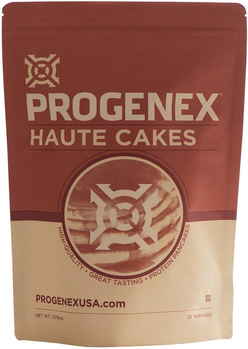 PROGENEX® Haute Cakes | High Protein Pancake Mix | Made with Whey Protein Isolate | Best Tasting Low Carb Pancakes | Healthy Breakfast | 32 Servings