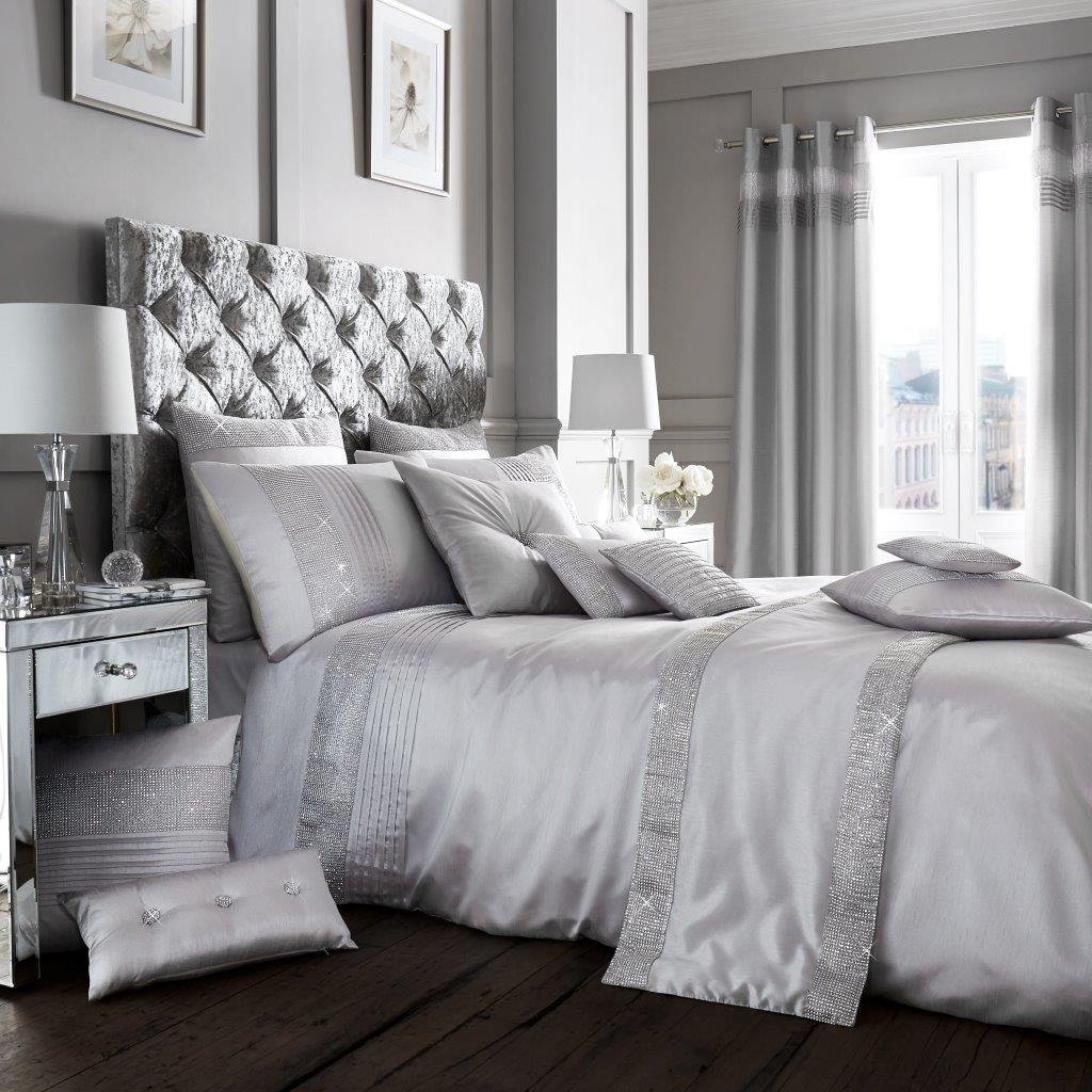 Gaveno Cavailia Luxurious and Stunning Oxy Duvet Set, Polyester, Silver, Double